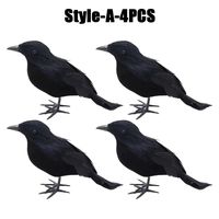 Sztuczny czarny kruk na Halloween, dekoracja ogrodowa – Style A 4 szt.