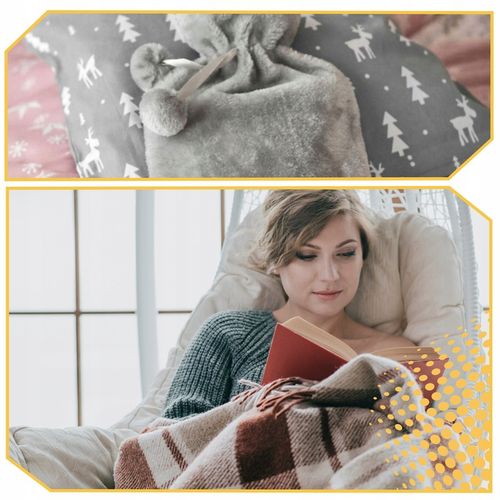 Duży Termofor Gumowy w Pokrowcu Ogrzewacz Pluszowy w Sweterku na Wodę XXL na Arena.pl