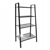 Regał metalowy czarny 148x61,8 cm 4 półki z ażurowej siateczki