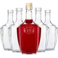 5x BUTELKI SZKLANE BONAPARTE 500 ml NA WINO NALEWKI BIMBER WHISKY Z KORKIEM
