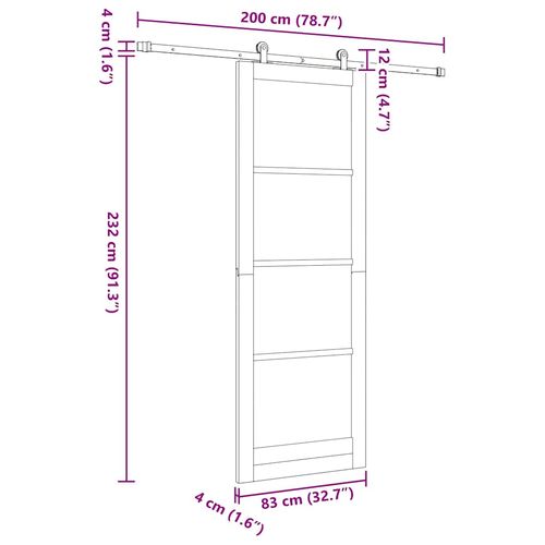 Zestaw drzwi przesuwnych ORKDAL Naturalny i biały 83 x 232 cm na Arena.pl