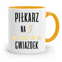 Kubek Żółty Dla Piłkarza Na Pięć Gwiazdek Prezent Z Nadrukiem Ze Zdjęciem