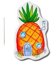 Topper toper z masy cukrowej na tort ananasowy dom DIY