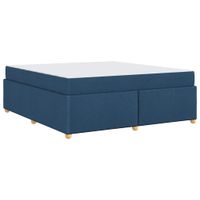 Ramka łóżka z materacem Niebieski 180 x 200 cm tkanina