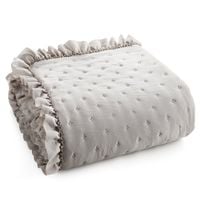 Narzuta pikowana Libi 3 220X240 cm beżowa mikrofibra z falbaną hotpress