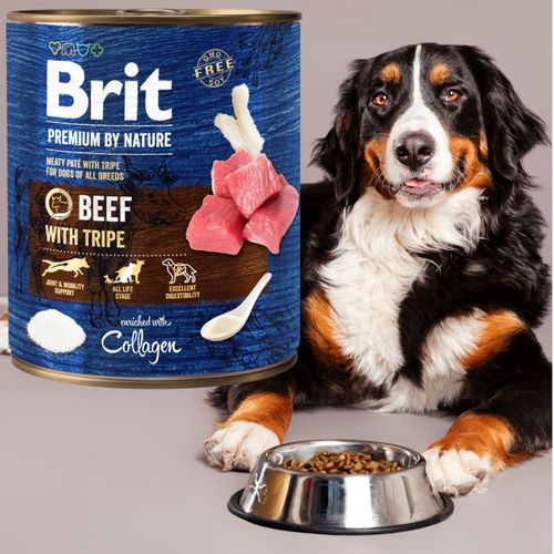 mokra karma dla psa z wołowiną brit premium by nature 800g beef & tripes na Arena.pl