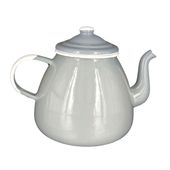 Dzbanek do Herbaty Imbryk Emaliowany 1,4 l z Sitkiem Szary Handmade