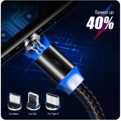 KABEL MAGNETYCZNY 3w1 DO IPHONE MICRO USB TYP-C na Arena.pl