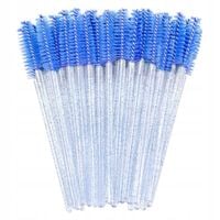 SZCZOTECZKA DO RZĘS I BRWI SPIRALKA NIEBIESKA Z KRYSZTAŁKAMI 50 sztuk