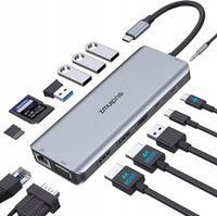 ADAPTER HUB USB 14W1 PD 100W HDMI VGA USB SD/TF RJ45 USB-C