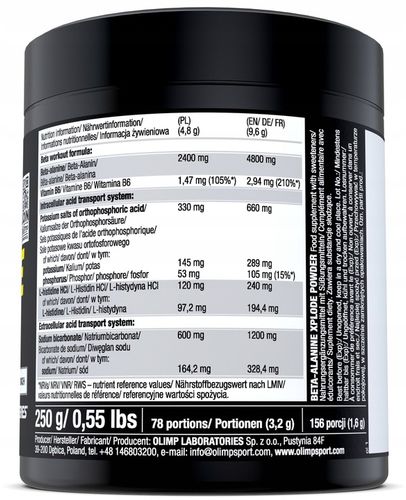 Aminokwasy Beta-alanina OLIMP Xplode Pomarańcza na Arena.pl