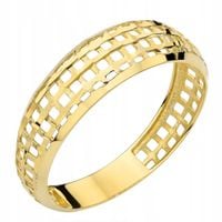 ZŁOTY PIERŚCIONEK Obrączka pr. 585 Ażurowy Siatka 14k r.18