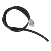 Kabel telefoniczny RJ9 4P4C 4pin 0.5m 50cm czarny płaski zakończony wtykiem