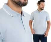 Koszulka Polo Męska Bawełniana Polówka Modna Premium BŁĘKITNA MORAJ - XL
