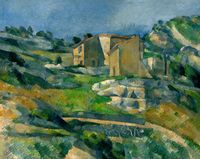 Houses in Provence The Riaux Valley near LEstaque, Paul Cézanne - plakat 42x29,7 cm