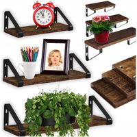 Zestaw półek ściennych wiszących rustic loft styl industrialny 3