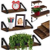 Zestaw półek ściennych wiszących rustic loft styl industrialny 3