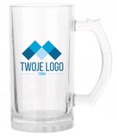 Kufel szklany 470 ml z nadrukiem TWOJE LOGO NAPIS gadżet firmowy 10 sztuk