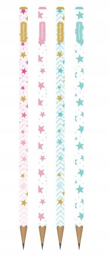 Ołówek Grafitowy Trójkątny Hb Stars Gwiazdki Mix Wzorów na Arena.pl