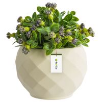 Doniczka osłonka ceramiczna kolor Biały 15,5 cm H14,5 cm mat