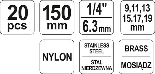 zestaw szczotek do gniazd świec 20 części - yt-08195 na Arena.pl