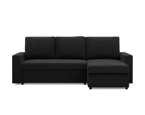 Narożnik do salonu, BLOM, Mikrofaza, 231x140x85 cm, czarny | TYLETEGOTU na Arena.pl