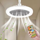 Wentylator sufitowy z oświetleniem LED 30W, pilot, bezłopatkowy, E27