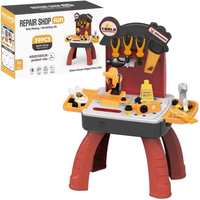 Zestaw Stół Warsztatowy Narzędzia Wiertarka Młotek Piła Śrubokręty Kran