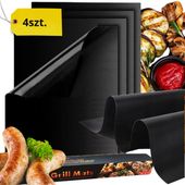 4 X MATA TEFLONOWA DO PIECZENIA TACKA NA GRILL, MATA GRILLOWA WIELORAZOWA