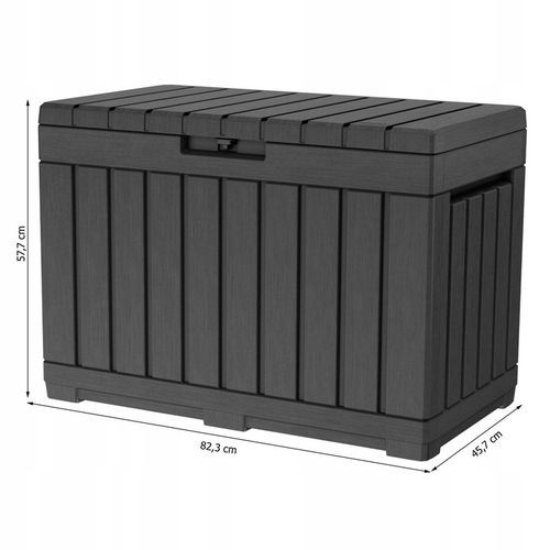 KETER KENTWOOD 190L SKRZYNIA OGRODOWA ANTRACYT SCHOWEK POJEMNIK SIEDZISKO na Arena.pl