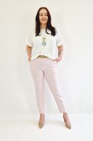 Bawełniane Spodnie Boyfriendy z Paskiem Pudrowy róż UNI