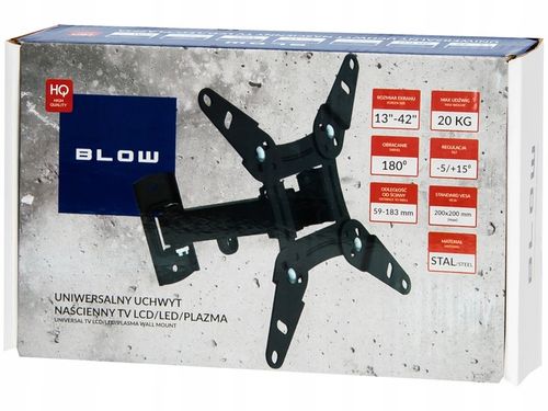 MOCNY UCHWYT ŚCIENNY REGULOWANY WIESZAK TV MONITORA TELEWIZORA LCD na Arena.pl