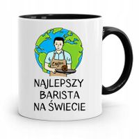 Dla Baristy Baristki Kawiarki Kubek Czarny Prezent Z Nadrukiem Ze Zdjęciem