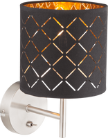 Lampa ścienna Clarke 15229W okrągła czarna złota satyna