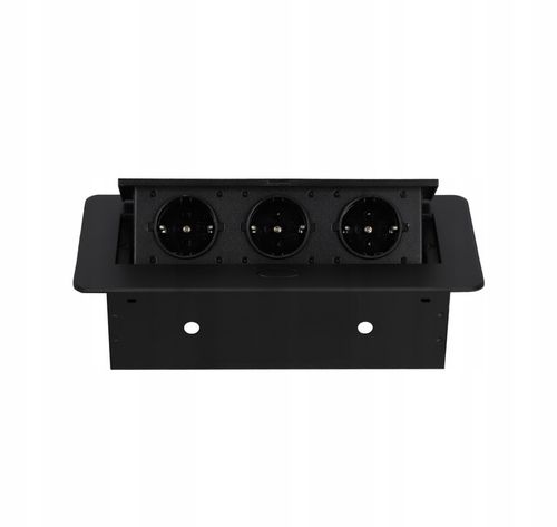 Gniazdo Nablatowe Chowane w Blat Kuchenny Potrójne Wpuszczane 3X 230V Biuro na Arena.pl