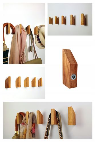 Wieszak Scienny Pojedynczy Drewniany do Pokoju Przedpokoju Kurtki Rustykaln na Arena.pl