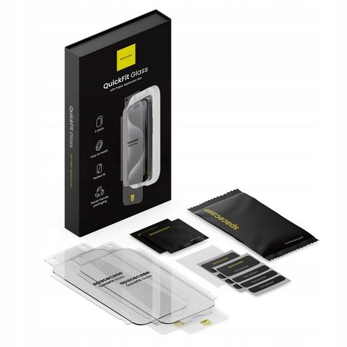 SZKŁO HARTOWANE DO IPHONE 15 PRO MAX Z APLIKATOREM QUICKFIT - 2 SZTUKI na Arena.pl