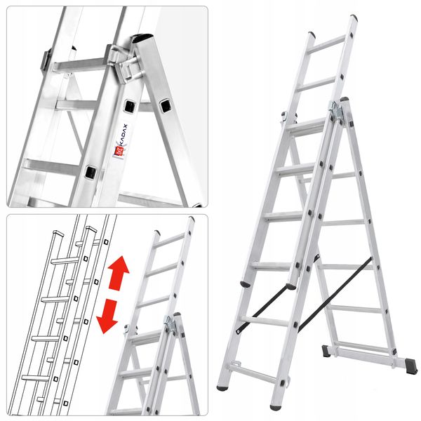 KADAX Drabina wielofunkcyjna 6-stopni 3x6 BASIC zdjęcie 4