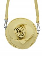 Erick Style - torebka listonoszka skóra ekologiczna kwiatek 3D żółty H1232