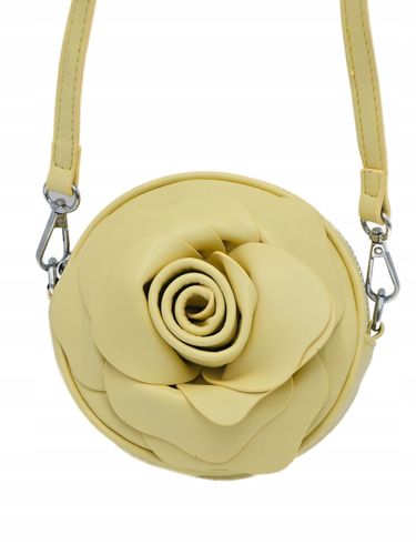 Erick Style - torebka listonoszka skóra ekologiczna kwiatek 3D żółty H1232 na Arena.pl