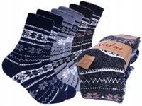 SKARPETKI MĘSKIE Z ALPAKI Grube Ciepłe Wełniane Skarpety Zimowe 3-pak