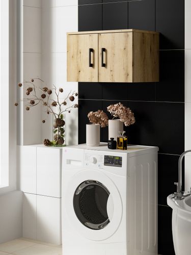 Szafka łazienkowa nad pralkę NERO 60 dąb craft złoty (W1) na Arena.pl