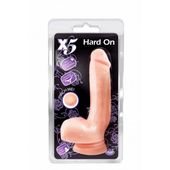 X5 HARD ON Dildo penis z jądrami i przyssawką