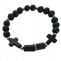 BRANSOLETKA MĘSKA CZARNY TURMALIN HEMATYT LAWA TALIZMAN OCHRONNY 8MM MP1