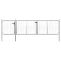 Brama ogrodzeniowa, stalowa, 400 x 100 cm, srebrna