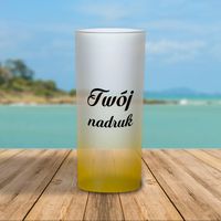 Szklanka 200 ml szroniona z Twoim nadrukiem - żółta