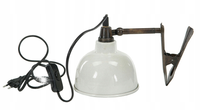 LAMPA PRZYPINANA Z KLIPSEM BIAŁA na biurko nocna metalowa loft do salonu