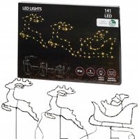 Dekoracja świąteczna LED mikołaj z saniami renifer