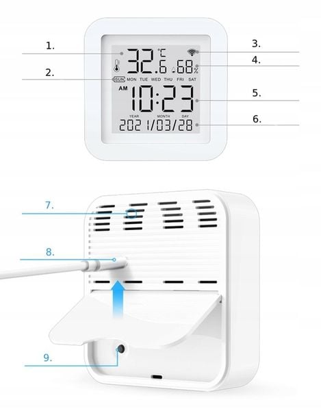 CZUJNIK TEMPERATURY I WILGOTNOŚCI WIFI SMART LIFE TUYA TERMOMETR HIGROMETR zdjęcie 3