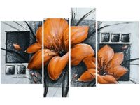 130CM 85 OBRAZ 4 ELEM MAKOWY DUET NR 2 ŚCIENNY